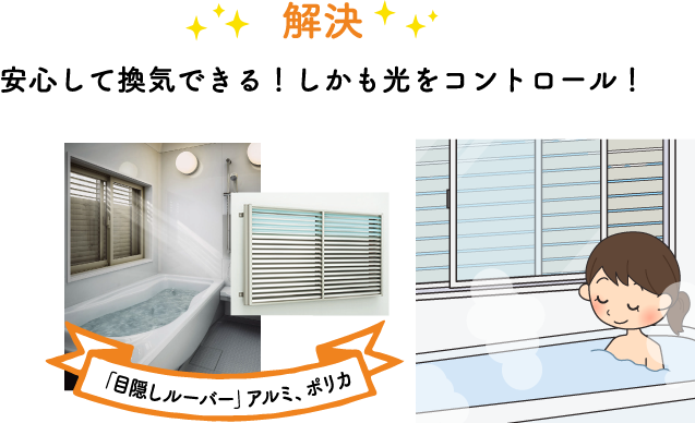 安心して換気できる！しかも光をコントロール！
        